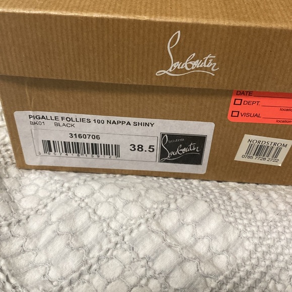 Louboutin Pigalle Follies 100 Black Size 38.5 - Picture 3 of 5